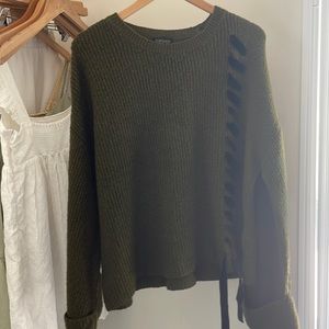 topshop green knit sweater